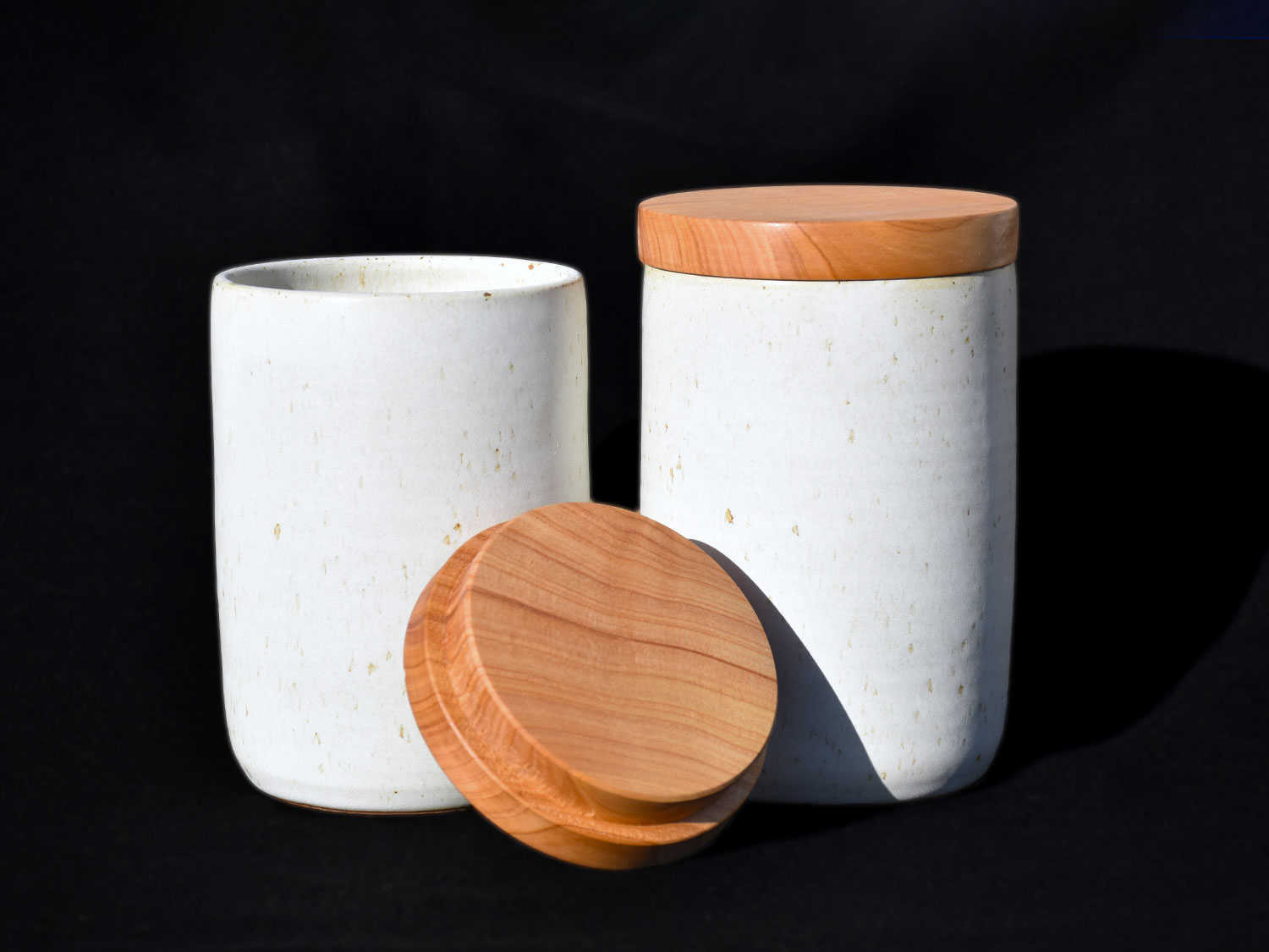 Pot de conservation gris en porcelaine avec couvercle en bambou, pot de  conservation, pot de conservation